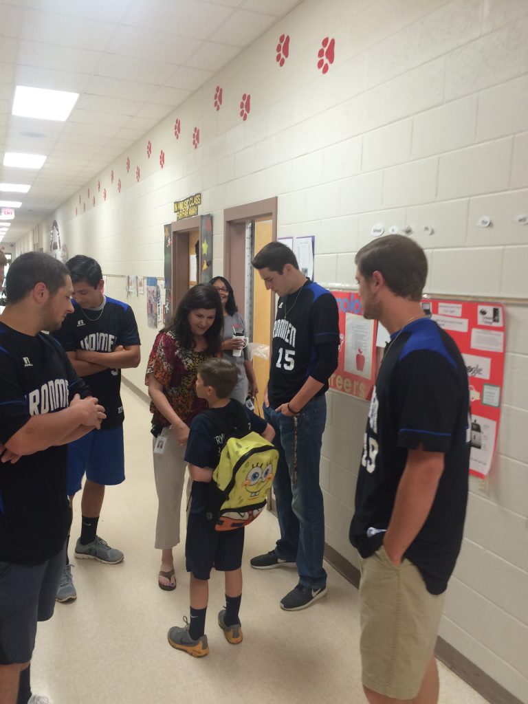 Cherryville Baseball takes time to cheer on local students before E.O.G. Testing