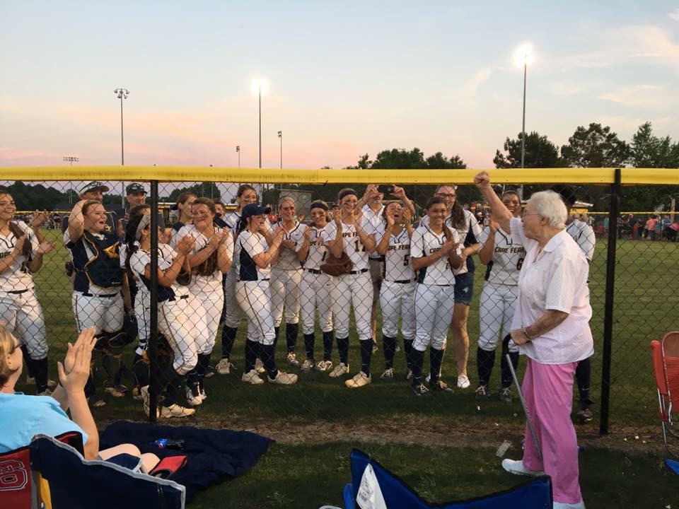 NCHSAA HALL OF FAMER DORIS HOWARD WATCHES HER CAPE FEAR COLTS WIN REGIONAL