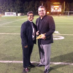 NCHSAA presents the new “Cardinal Award” to two members of the N.C. General Assembly